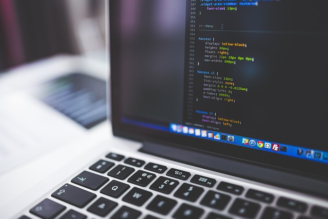 developer coding laptop modern workspace